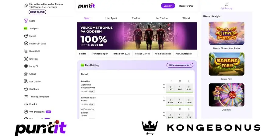 Norsk startside hos Puntit