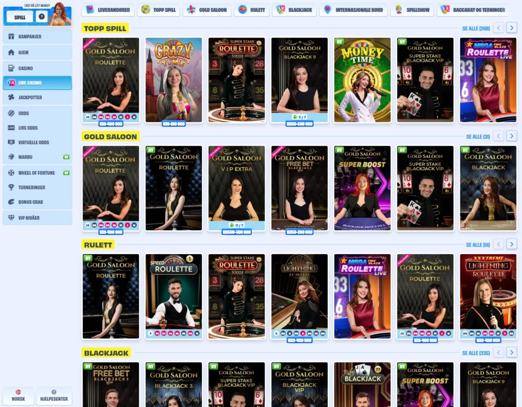Live Casino hos Onlyspins