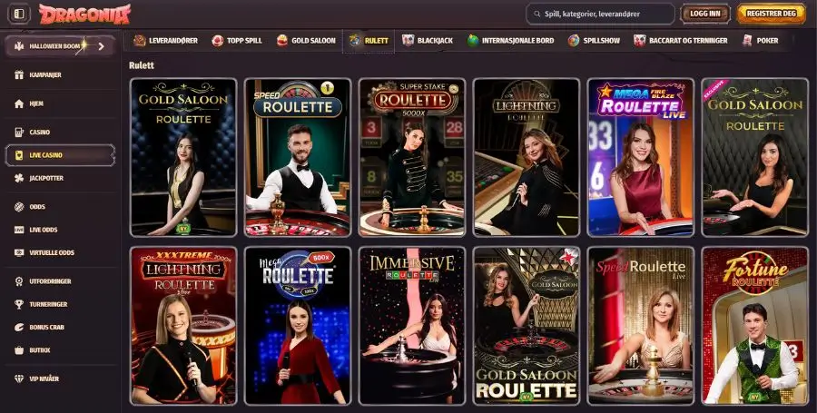 Roulette hos Dragonia