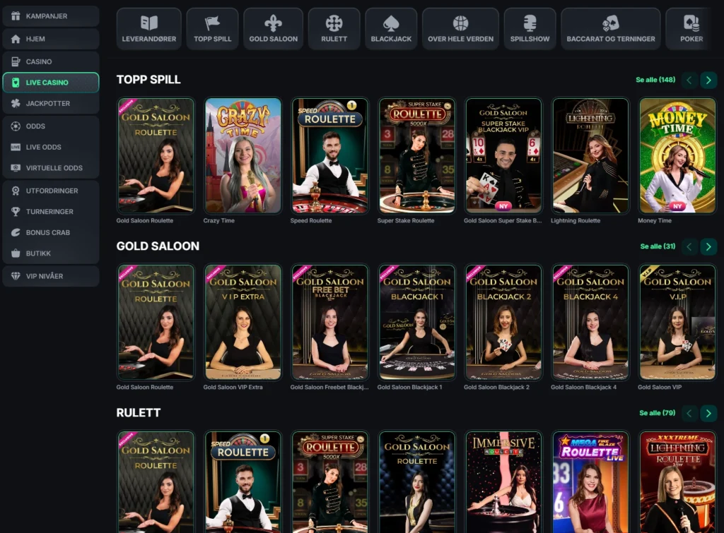 Live Casino hos KinBet