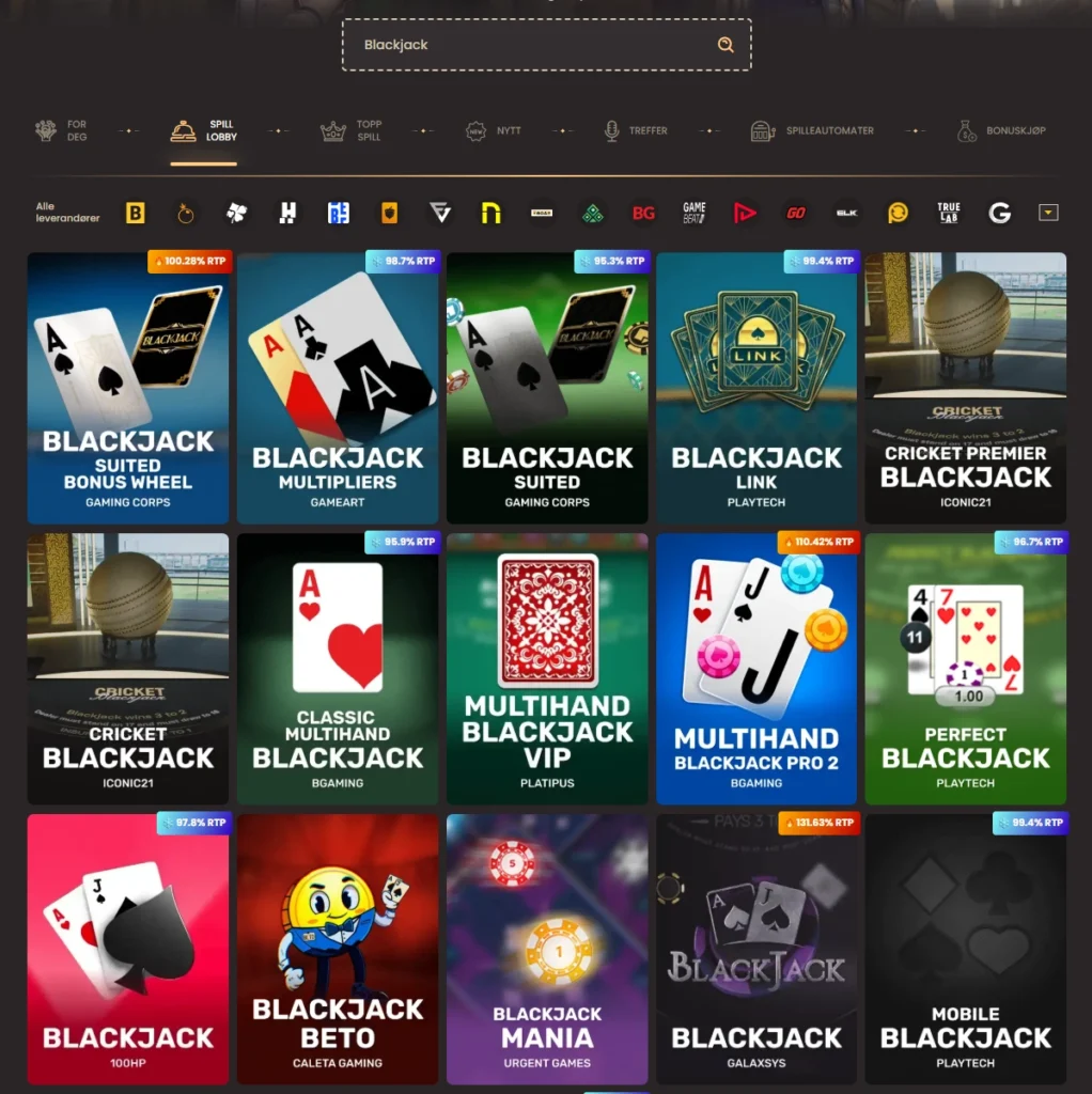 Blackjack hos National