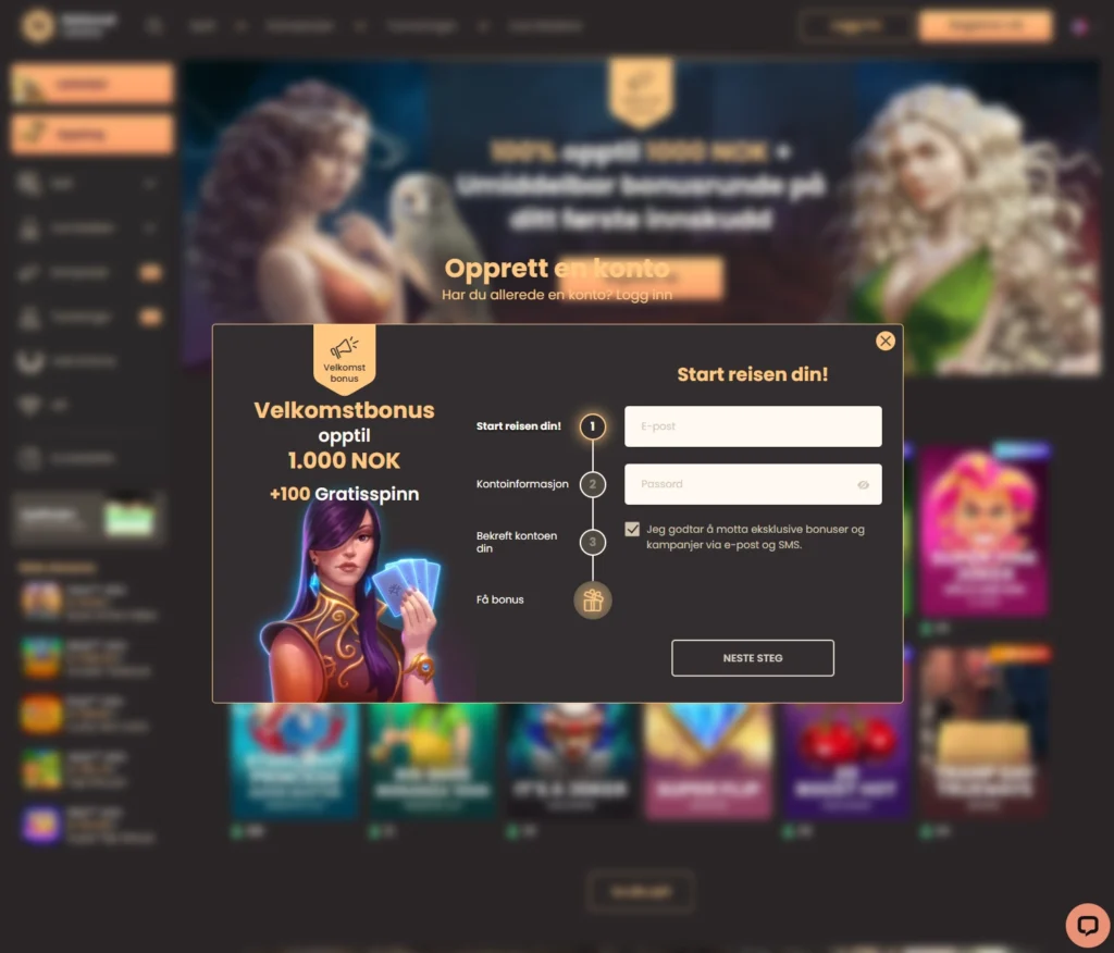 Registrer deg hos National casino