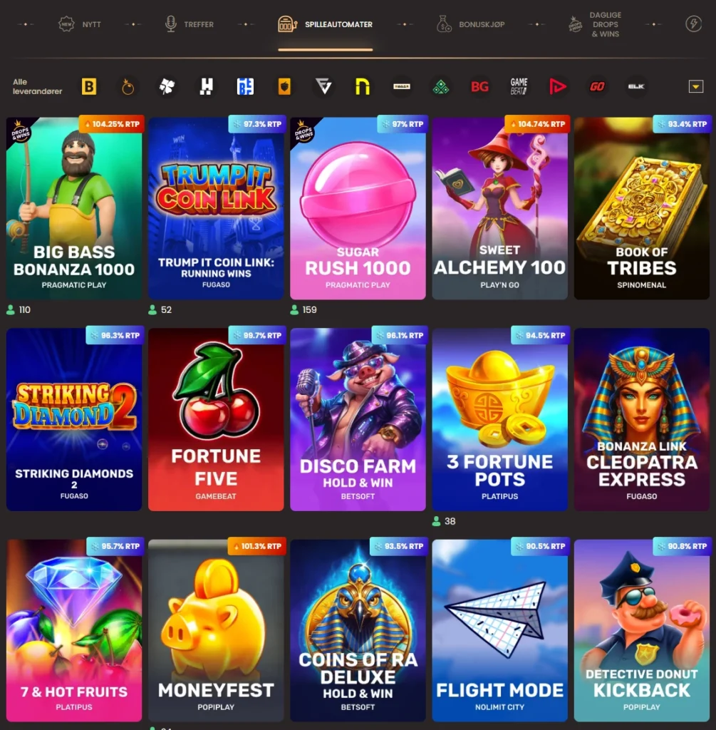 Spilleautomater hos National