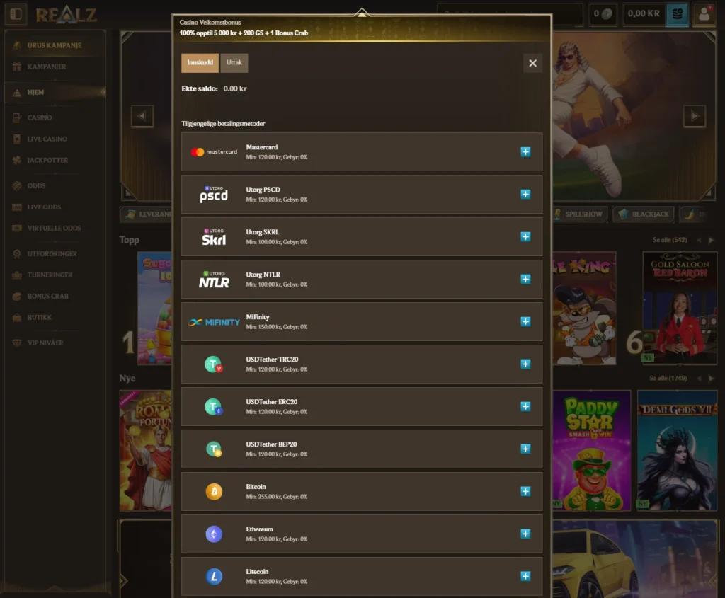 Gjør ditt første innskudd