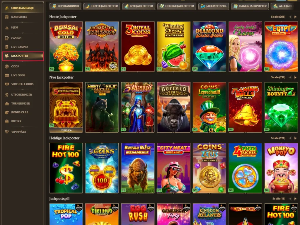 Jackpotspill hos Realz