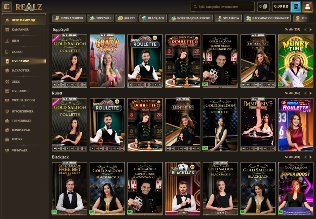 Live Casino hos Realz