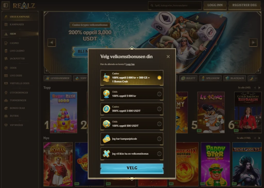 Registreringsskjema hos Realz