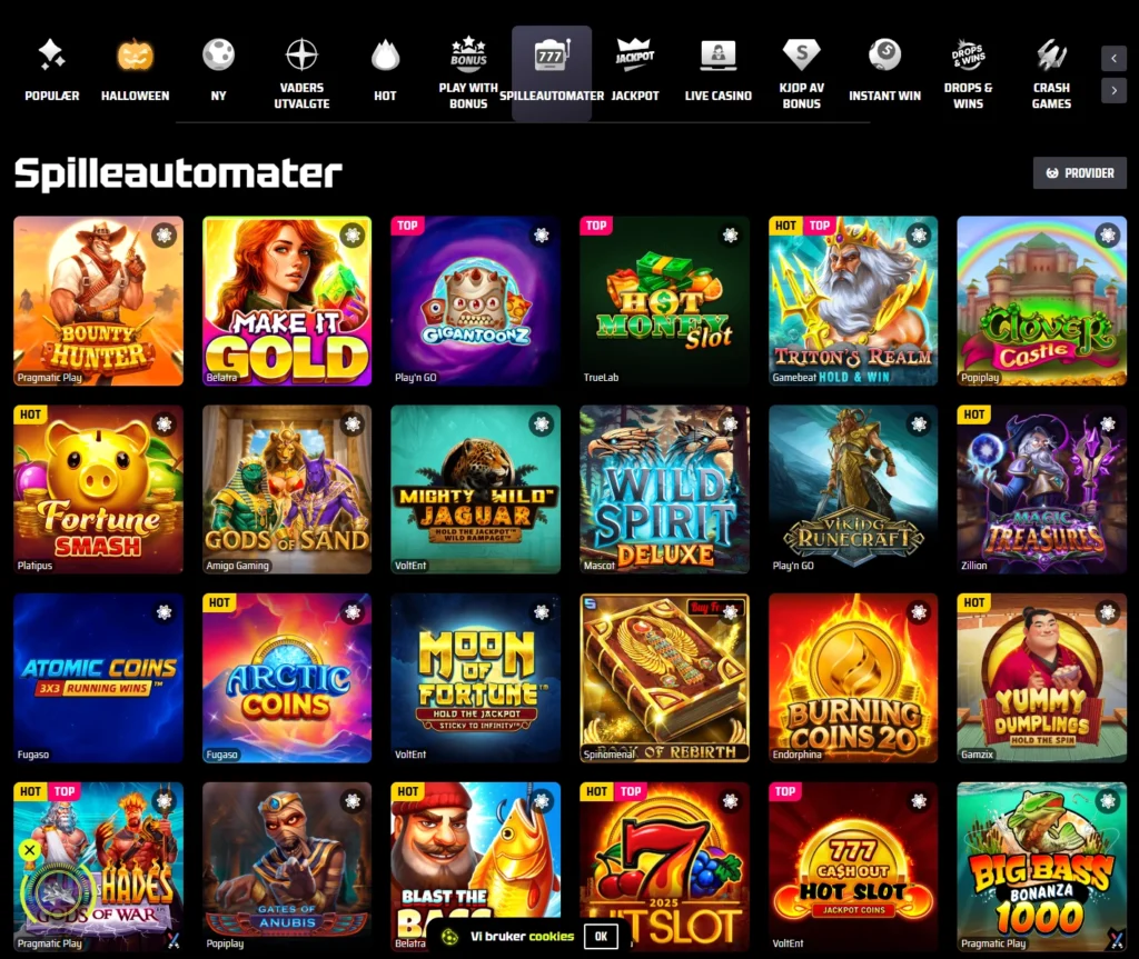 Spilleautomater hos Slotsvader