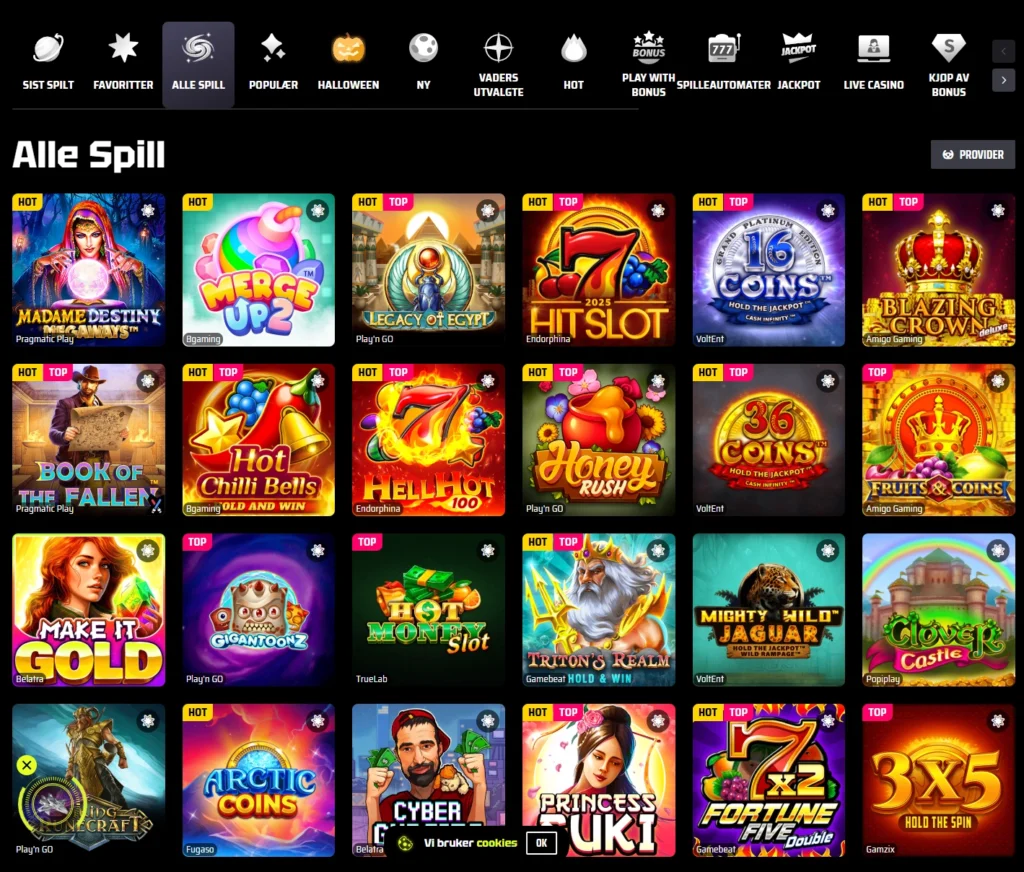 Spillutvalg hos Slotsvader