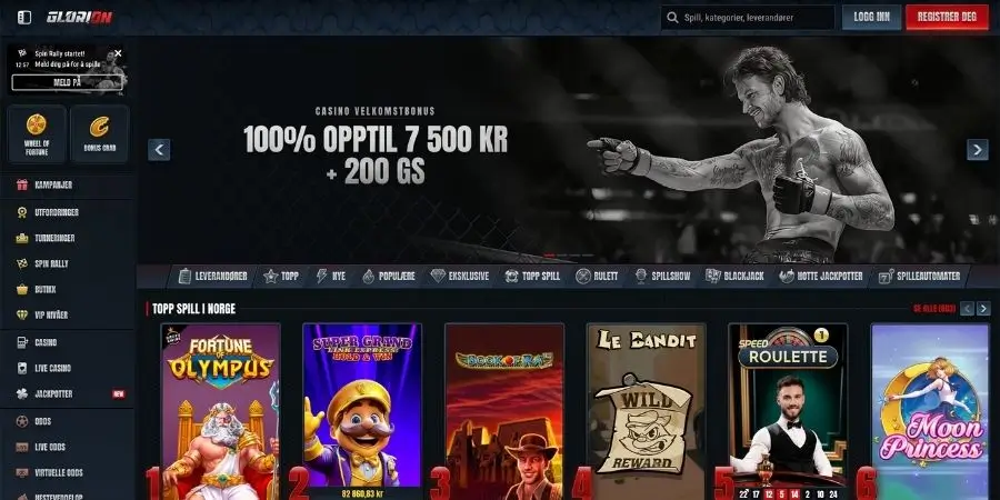 Norsk startside hos Glorion