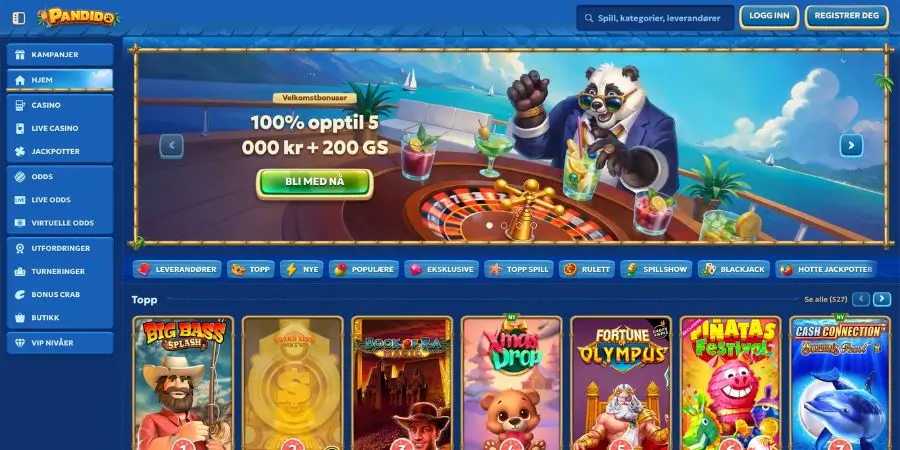 Norsk startside hos Pandido
