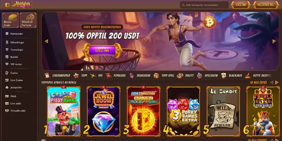 Norsk startside hos AlaWin