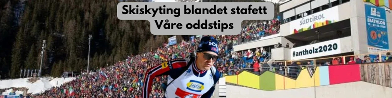skiskyting mixed stafett OL oddstips