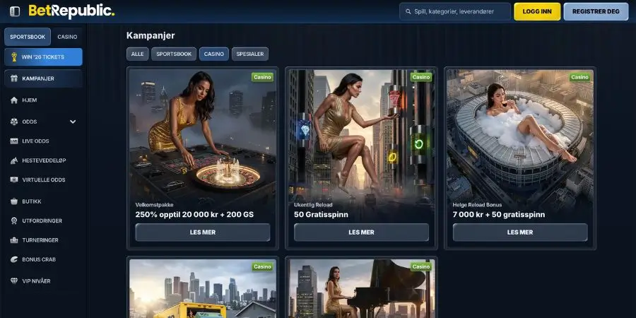 Bonuser og kampanjer hos BetRepublic