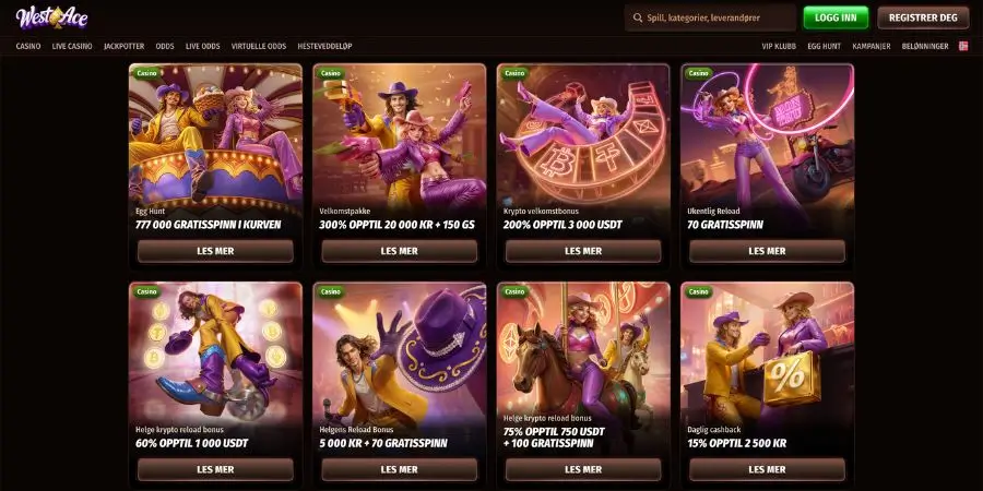 Bonuser og kampanjer hos Westace