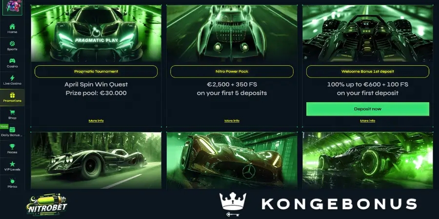 Bonuser og kampanjer hos Nitrobet Casino