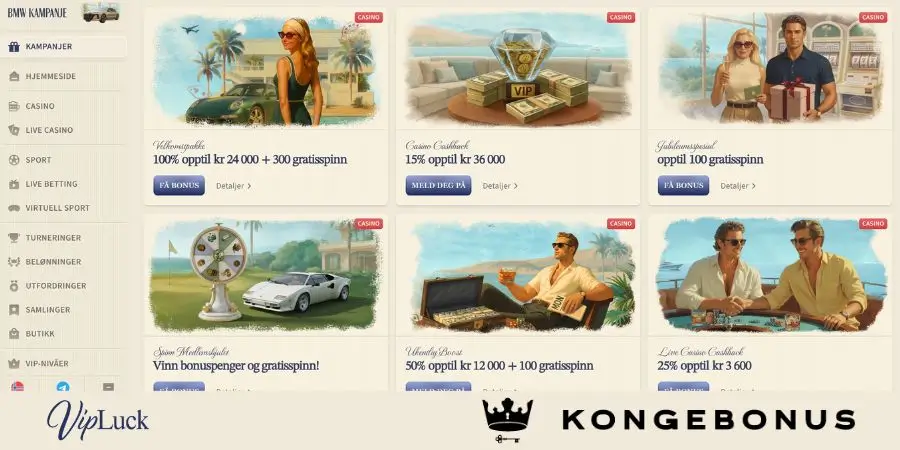 Bonuser og kampanjer hos VipLuck