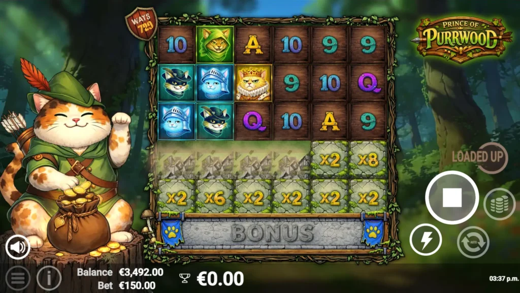 Loaded Up-funksjonen låser opp blokkerte posisjoner i Prince of purrwood