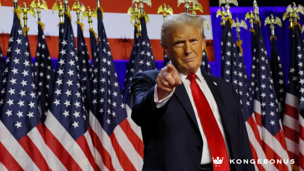 Bilde av Donald Trump brukt i forbindelse med omtale av Trump-administrasjonens støtte til prediksjonsmarkedene Kalshi og Polymarket.