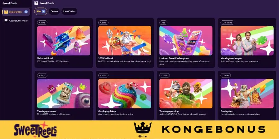 Bonuser og kampanjer hos SweetReels