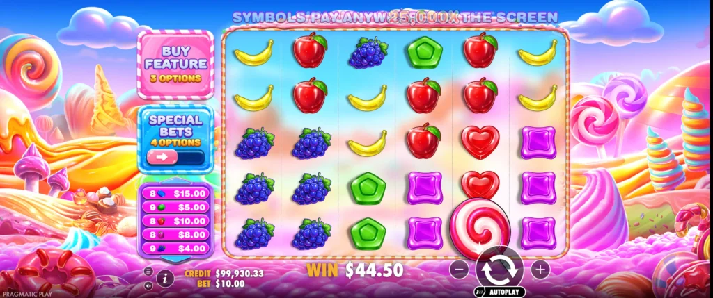 Hovedspillet i Sweet Bonanza 2500