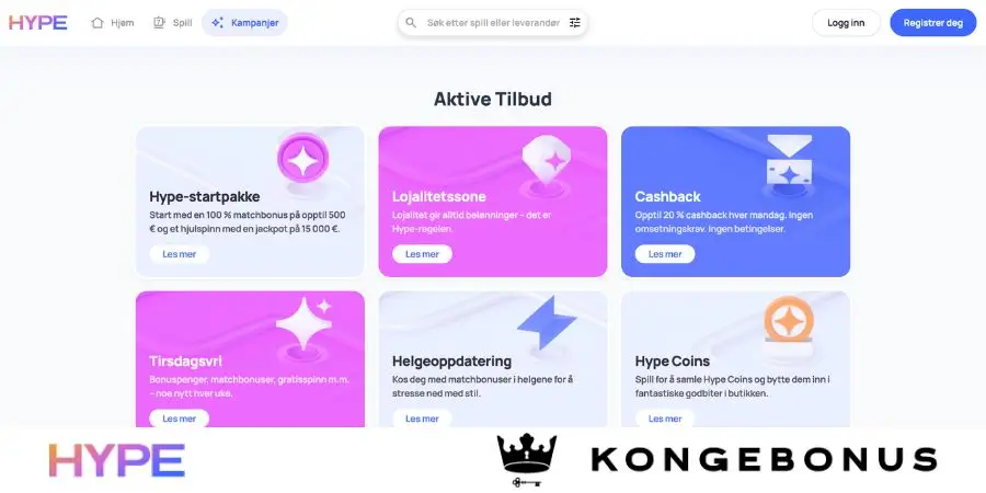Bonuser og kampanjer hos HypeKasino