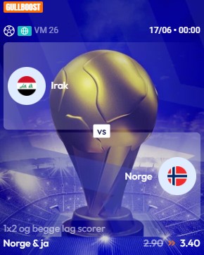 Oddsboost Irak Norge BetFriday