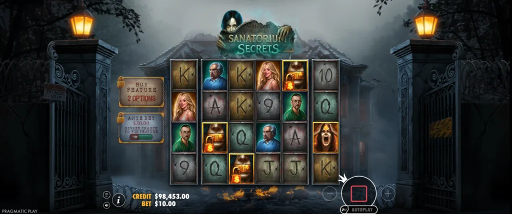 Hovedspillet i Sanatorium Secrets fra Pragmatic Play