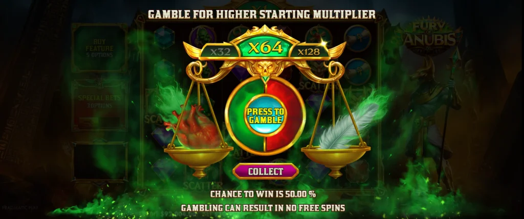Gamblefunksjonen i Fury of Anubis