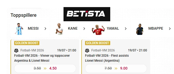 Oddsboost fra Betista