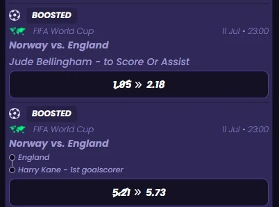 FunBet oddsbonus på Norge - England