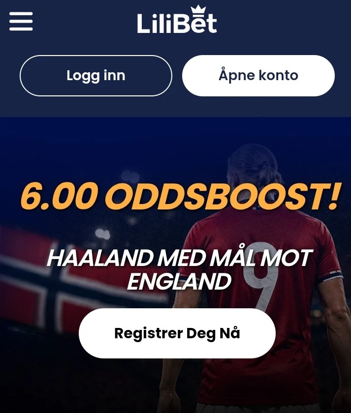 Lilibet oddsbonus på Norge - England