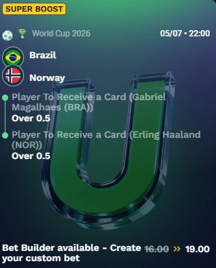 oddsboost på Norge Brasil hos UnionBet