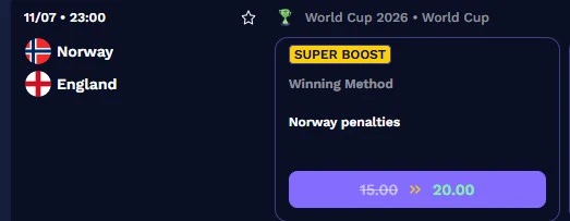 UnionBet oddsbonus på Norge - England
