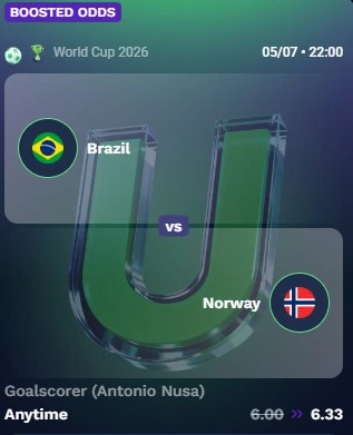 oddsboost på Norge Brasil hos UnionBet