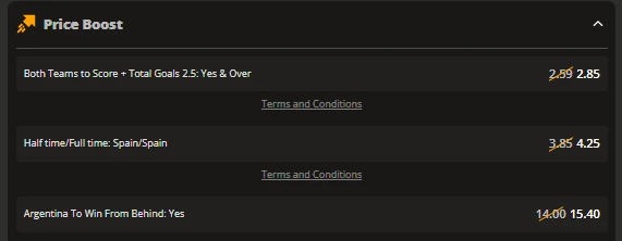 oddsboost Argentina VM-finalen ibet