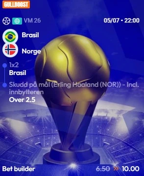 oddsboost på Norge Brasil hos BetFriday