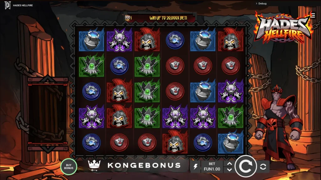 skjermbilde montasje av Hades Hellfire fra Degen studios, tilpasset intervjuet med Kongebonus