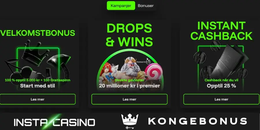 Bonuser og kampanjer hos Instacasino