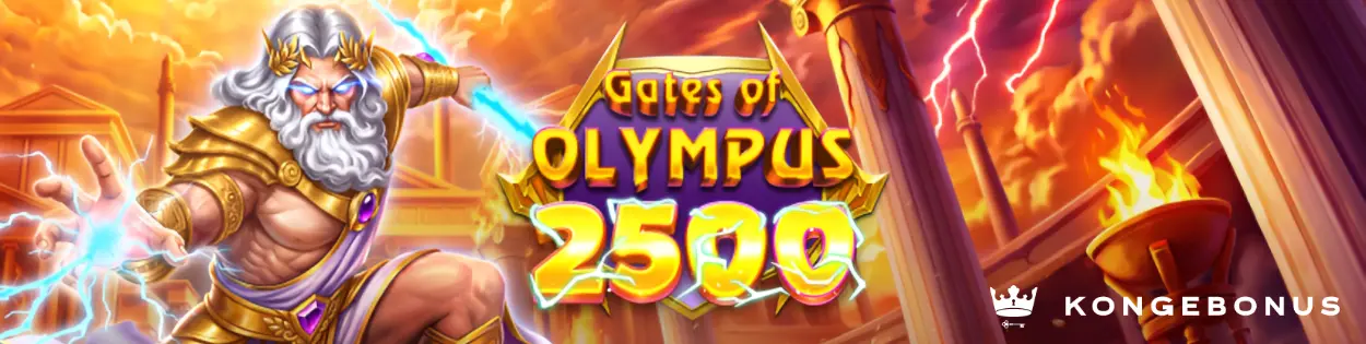 banner for anmeldelse av spilleautomat gates of olympus 2500