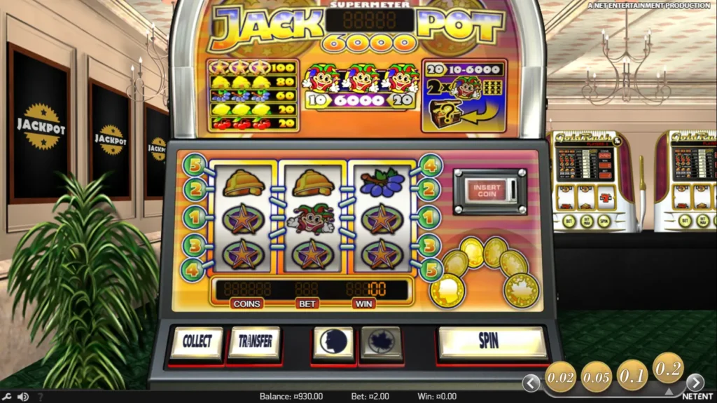 Gevinst i Jackpot 6000 med gamblefunksjonen aktivert