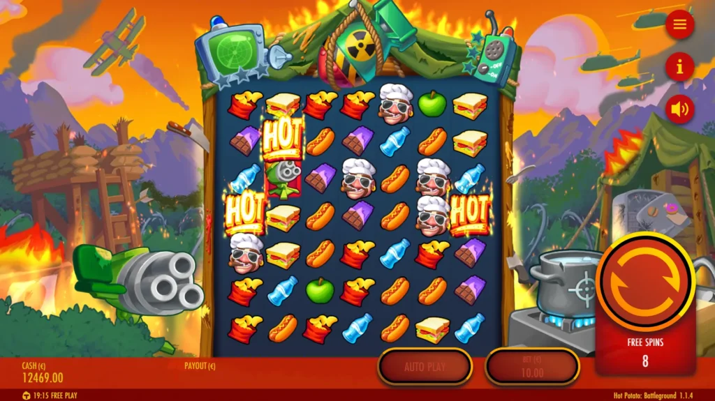 Gratisspinn i Hot Potato: Battleground