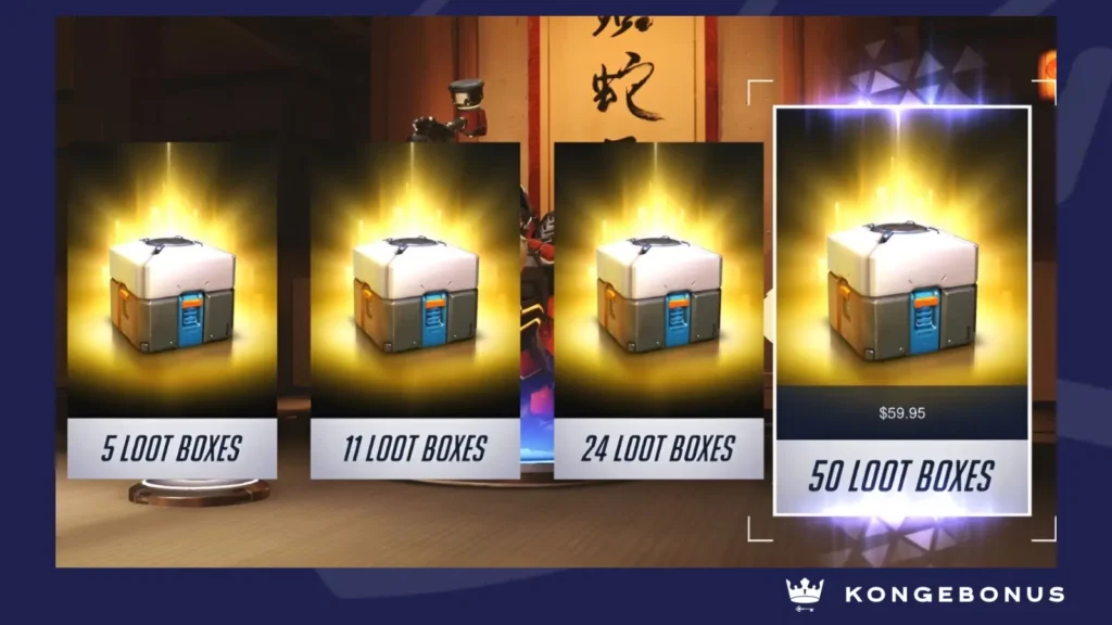 Illustrasjon av digitale lootbokser i dataspill.
